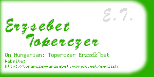 erzsebet toperczer business card